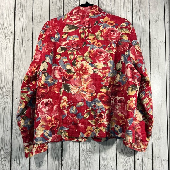 Coldwater Creek Floral Print Button Up Lined Jacket - Picture 2 of 8